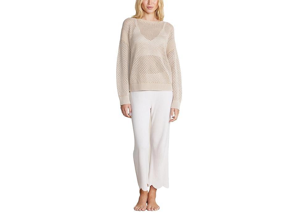 Barefoot Dreams Sunbleached Open Stitch Pullover (Stone) Women's Sweater product image