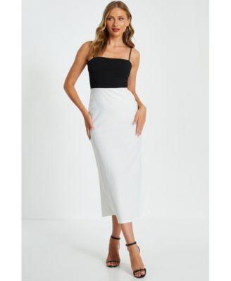 Women's Scuba Crepe Contrast Midi Dress Product Image