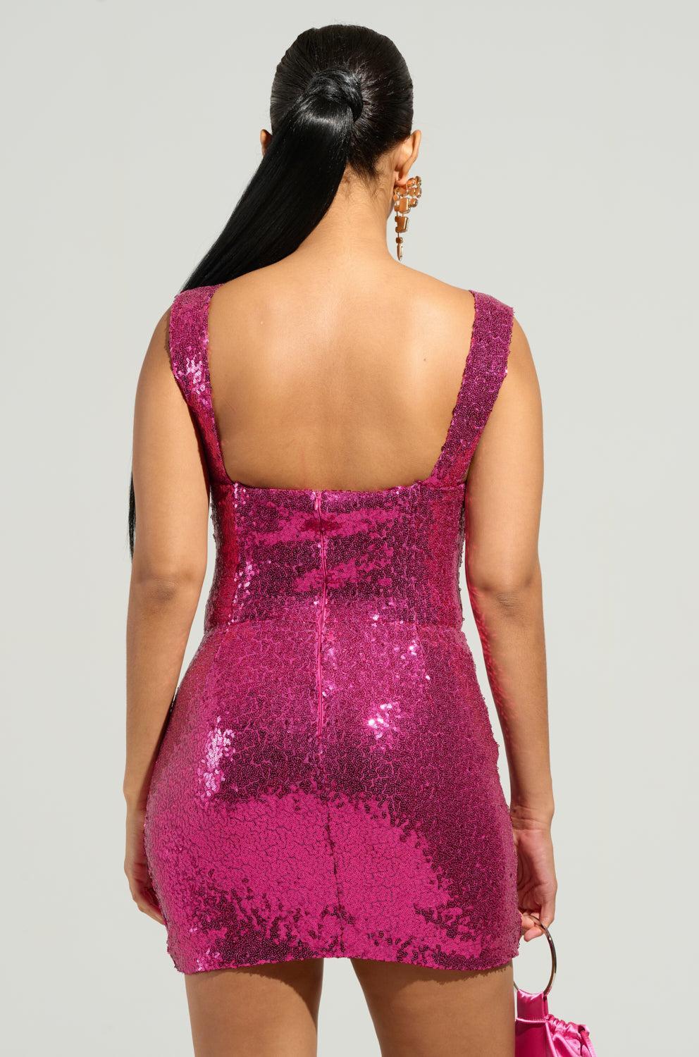 DANCE ALL NIGHT SEQUIN CORSET MINI DRESS Product Image