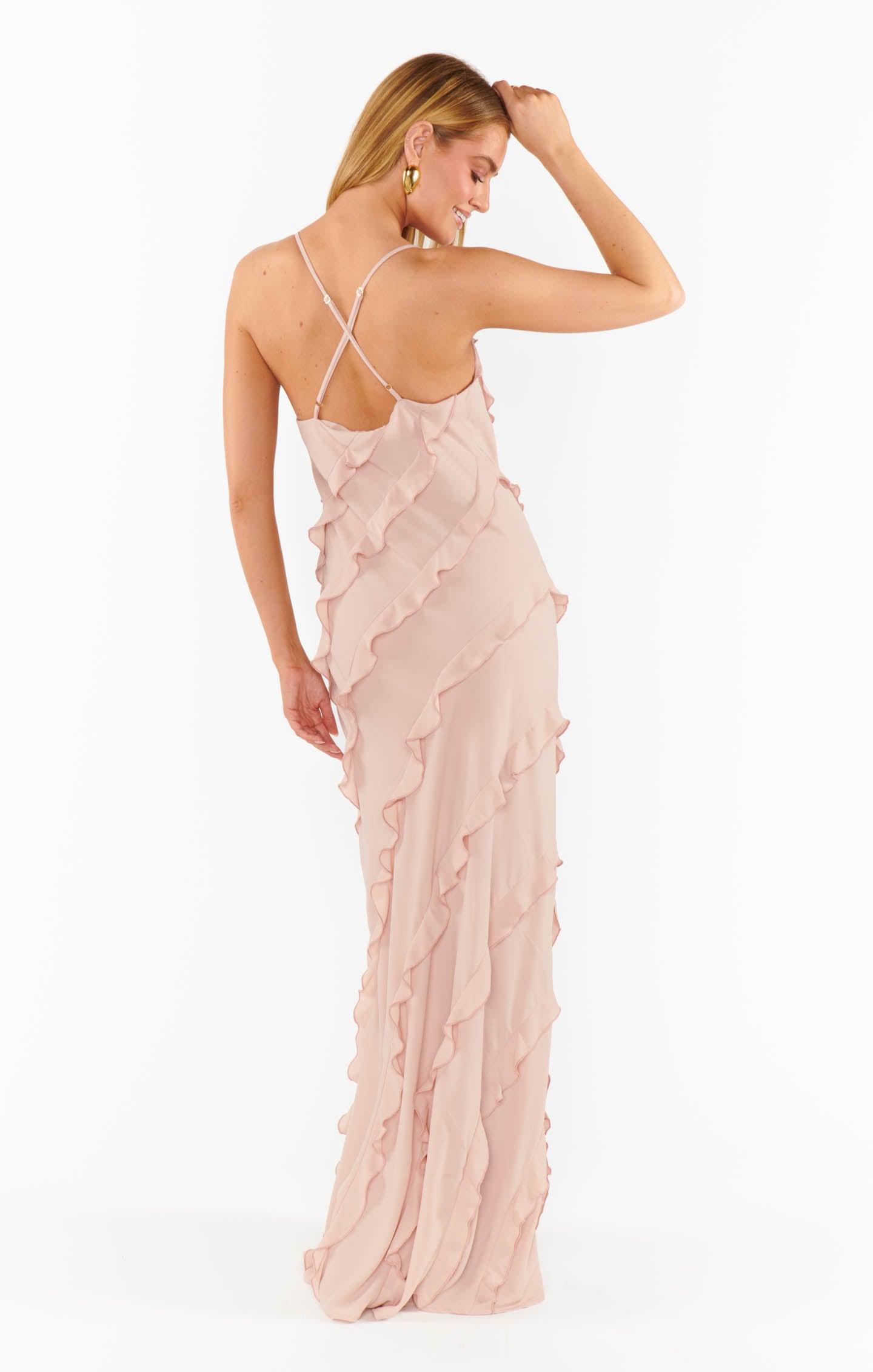 Romance Ruffle Dress ~ Dusty Blush Crisp Product Image