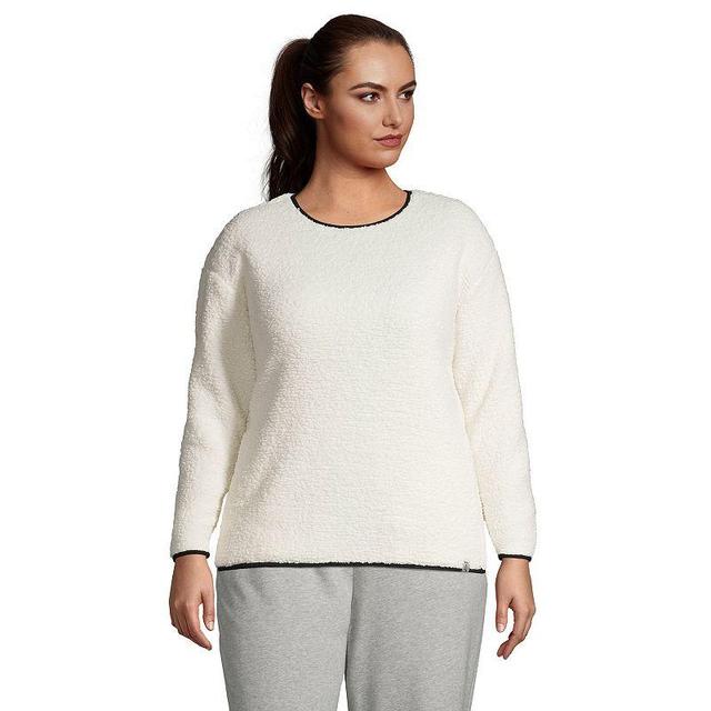 Plus Size Lands End Long Sleeve Sherpa Sweatshirt, Womens Product Image