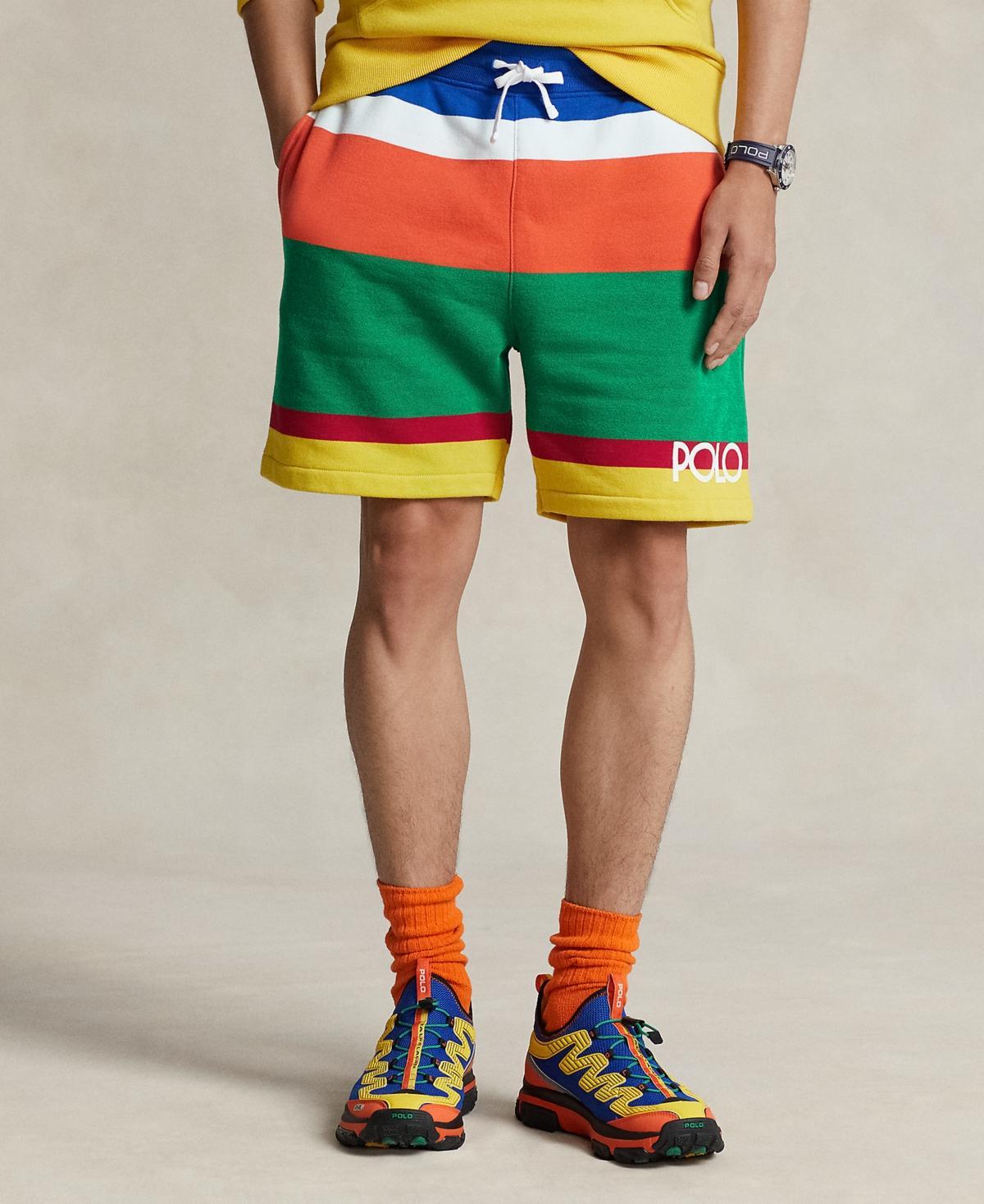 Polo Ralph Lauren Mens 6-Inch Logo Striped Fleece Shorts Product Image