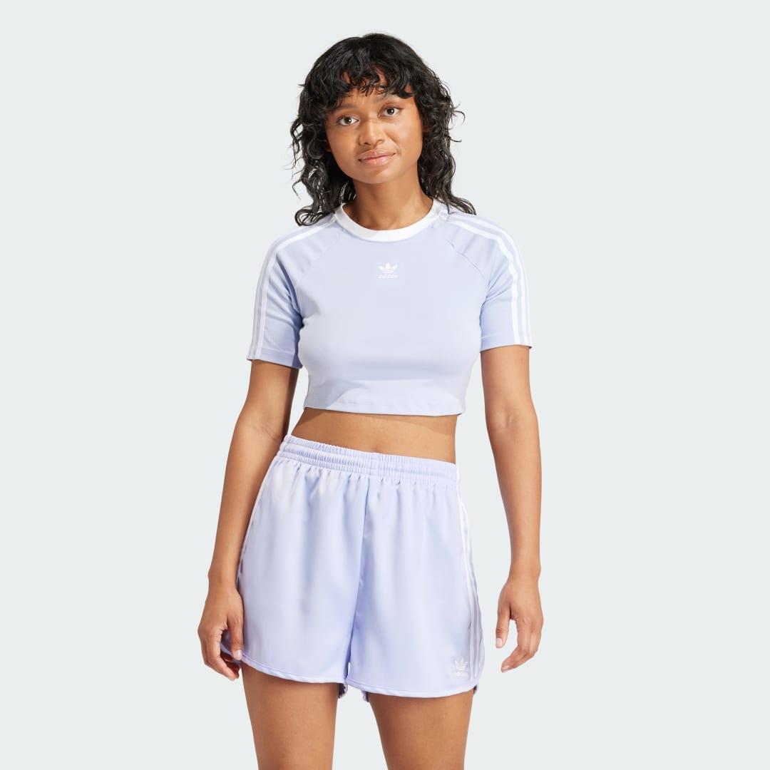 adidas 3-Stripes Baby Tee White L Womens Product Image