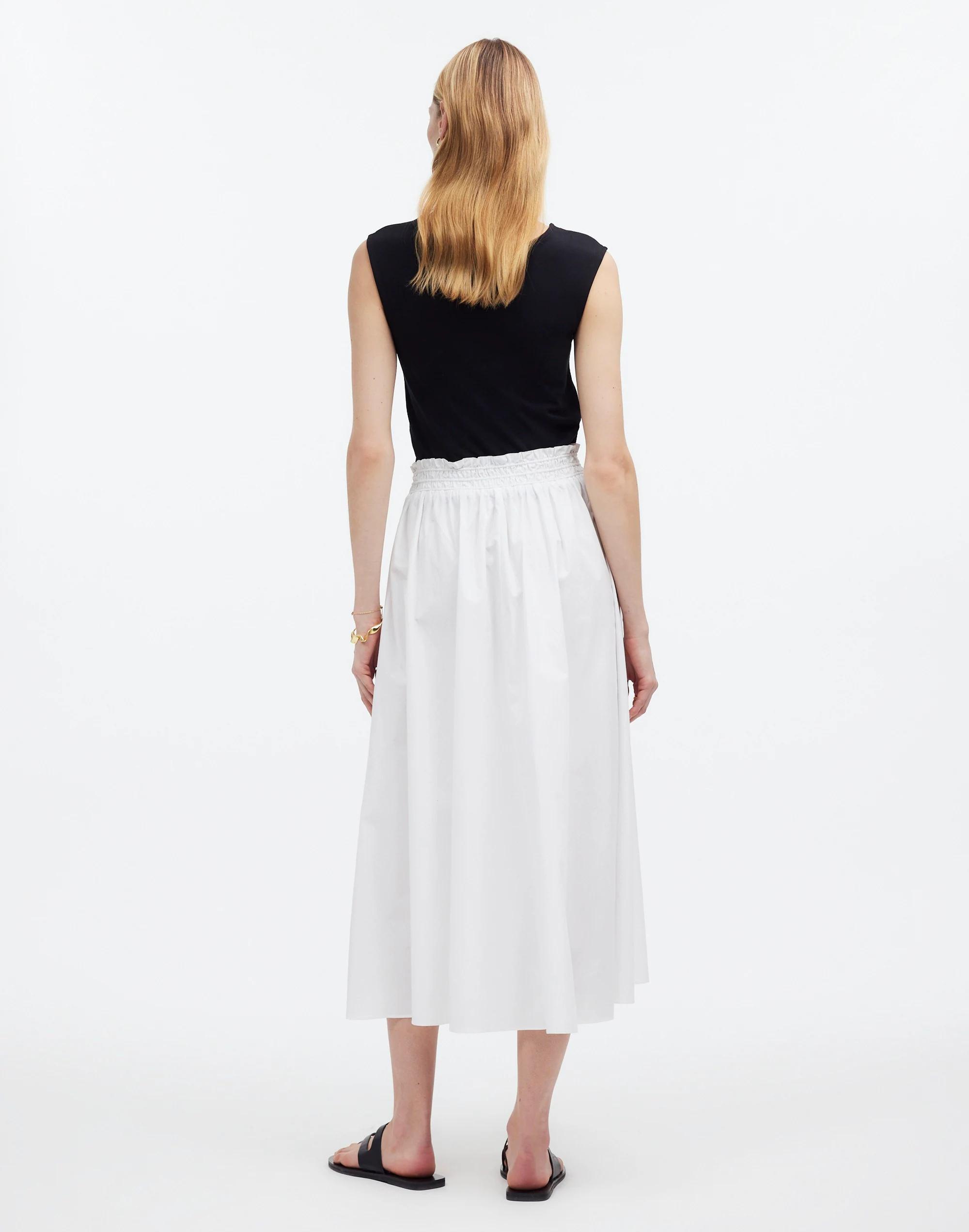 Pull-On Paperbag Midi Skirt Product Image