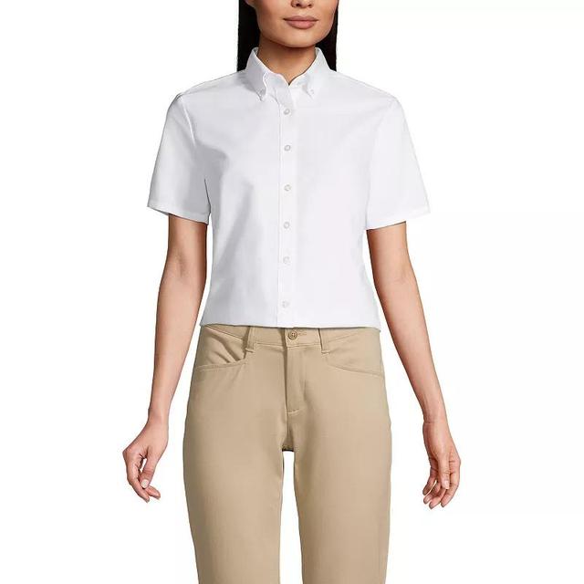 Womens Lands End School Uniform Short Sleeve Oxford Dress Shirt Product Image