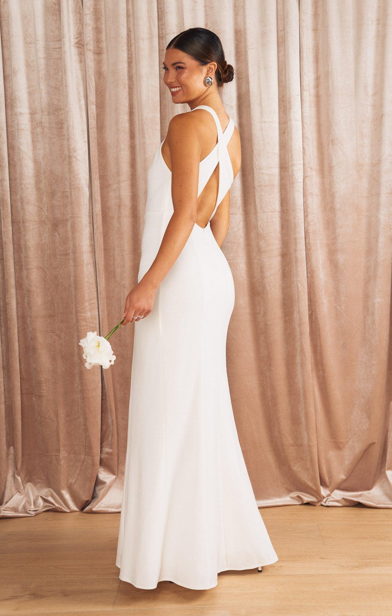 Rachel Maxi Dress ~ White Stretch Product Image