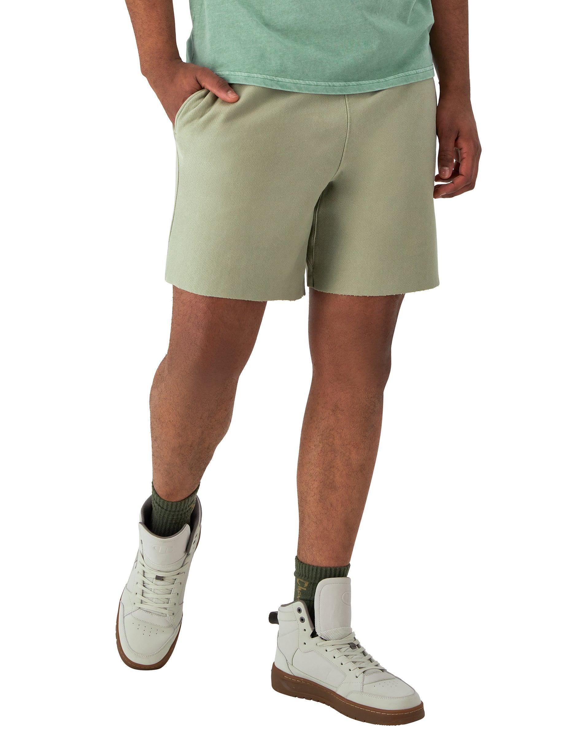 Mens Champion Reverse Weave Cut-Off Shorts, Relay, Superior Sports Label, 7 Washed Cresting Wave Grn XL Product Image