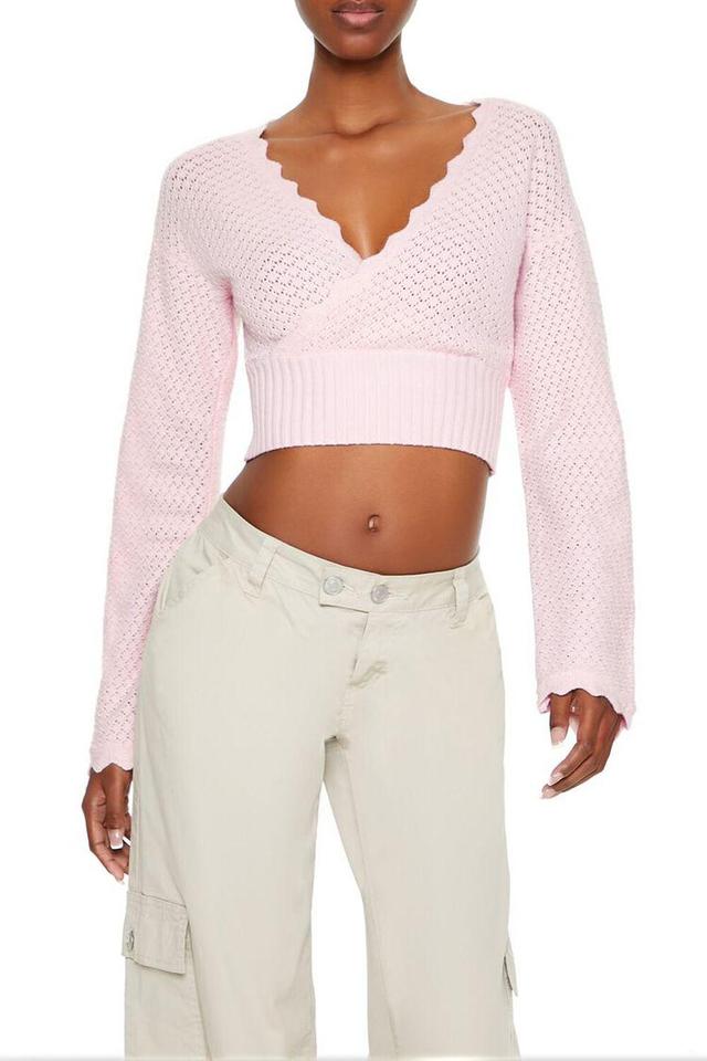 Pointelle Knit Cropped Sweater | Forever 21 Product Image