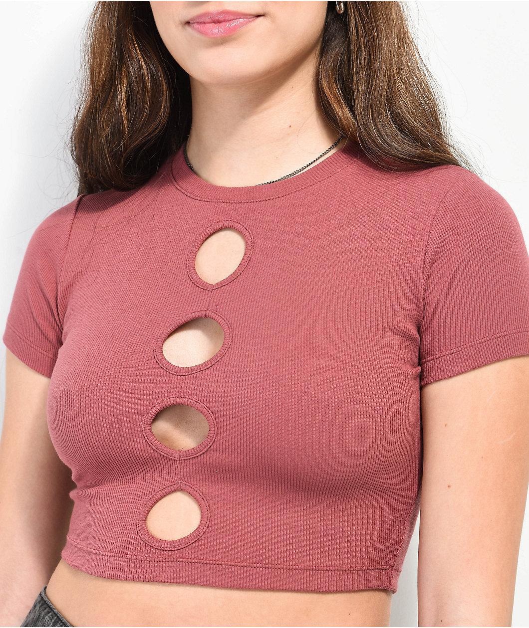 Ninth Hall Lisa Rouge Cut Out Crop Top Product Image