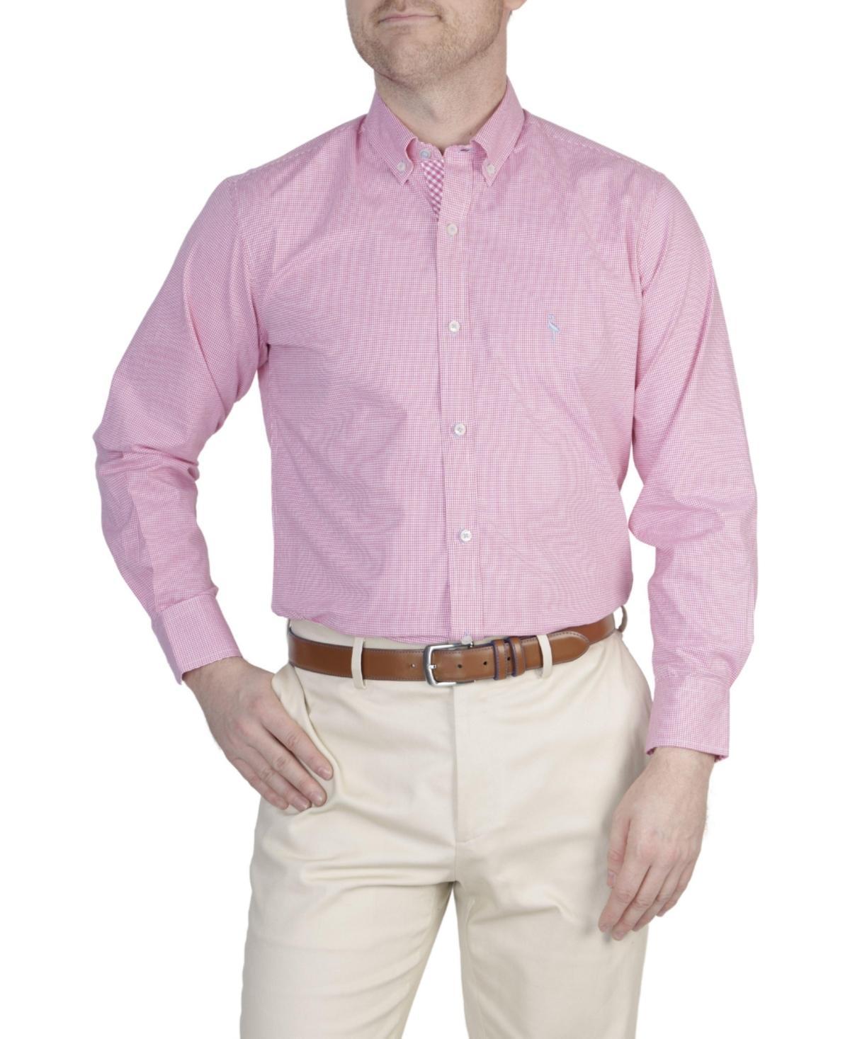 Tailorbyrd Mens Mini Gingham Cotton Stretch Long Sleeve Shirt Product Image