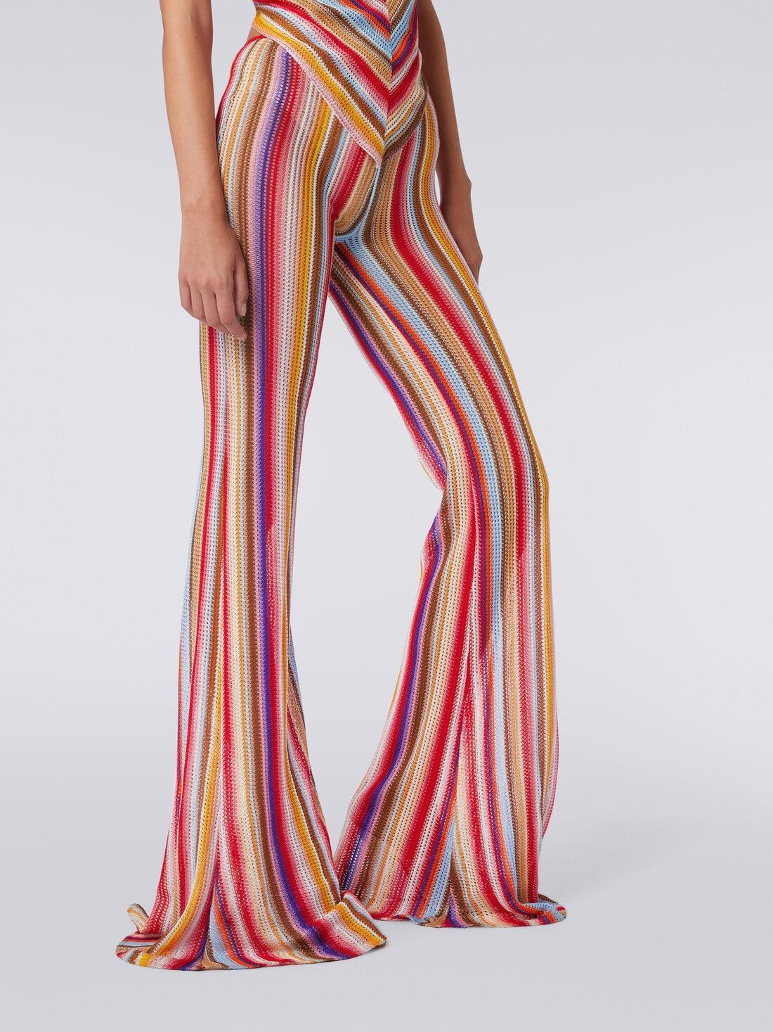 Flared trousers in striped crochet Multicoloured | Missoni Product Image