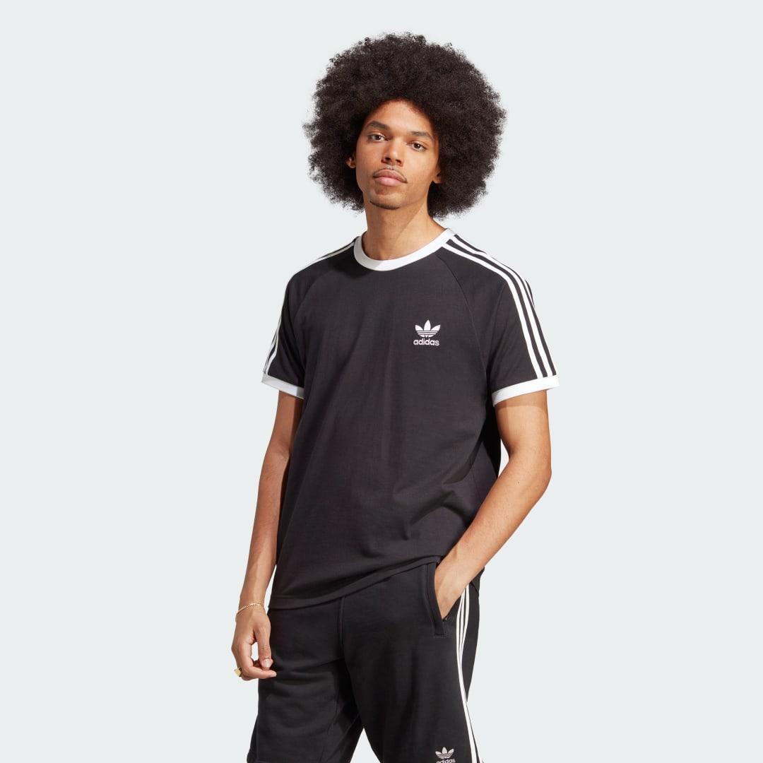 adidas Originals Mens 3 Stripes T-Shirt - White/Black Product Image