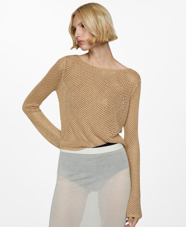 Mango Womens Openwork Lurex Sweater Product Image