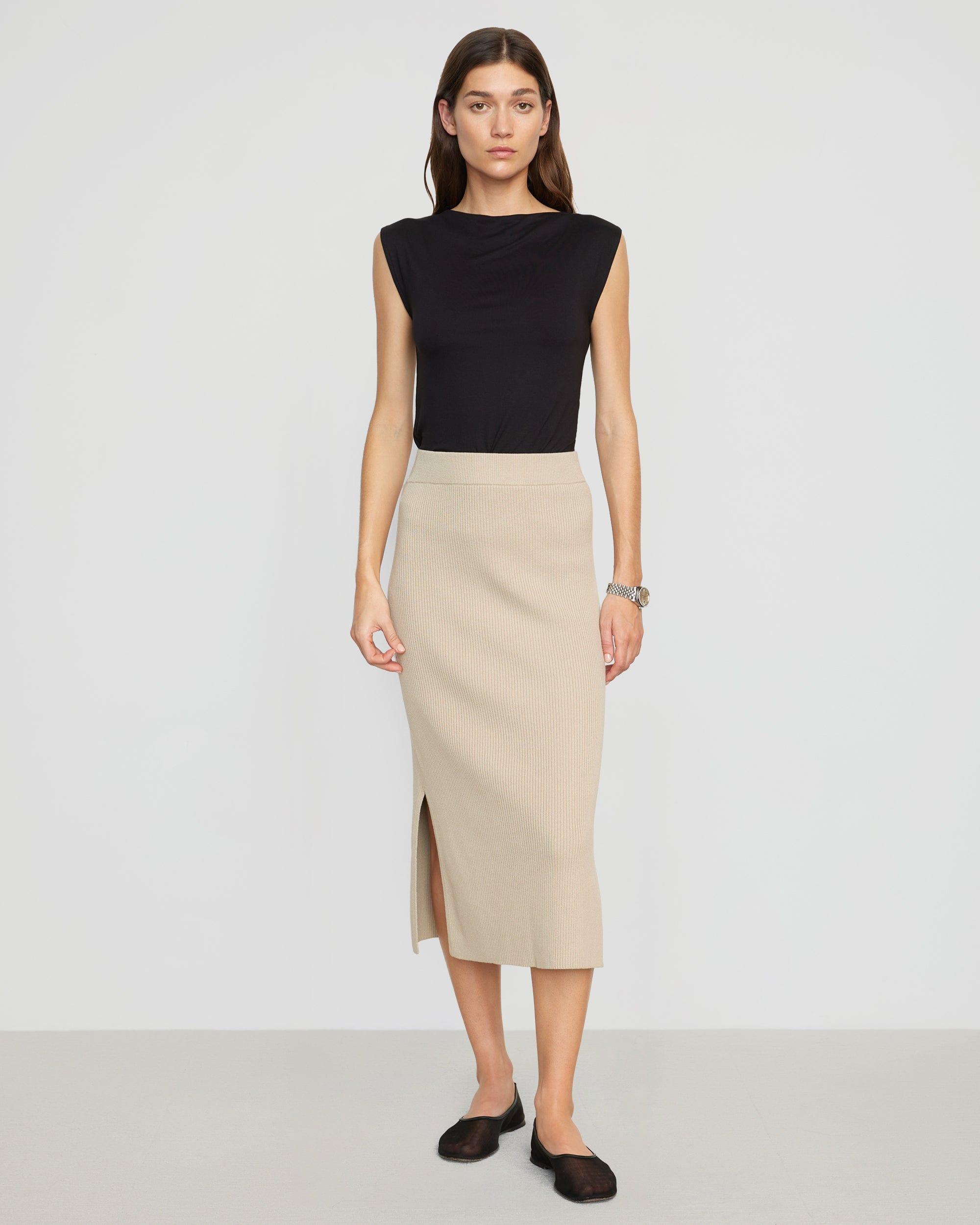 Faustine Cotton Ribbed Skirt Product Image