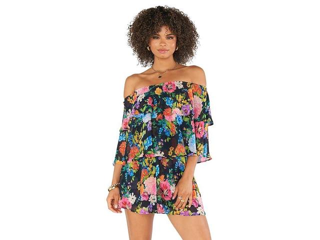 Show Me Your Mumu Triple Decker Romper (Midnight Botanical Floral) Women's Jumpsuit & Rompers One Piece Product Image