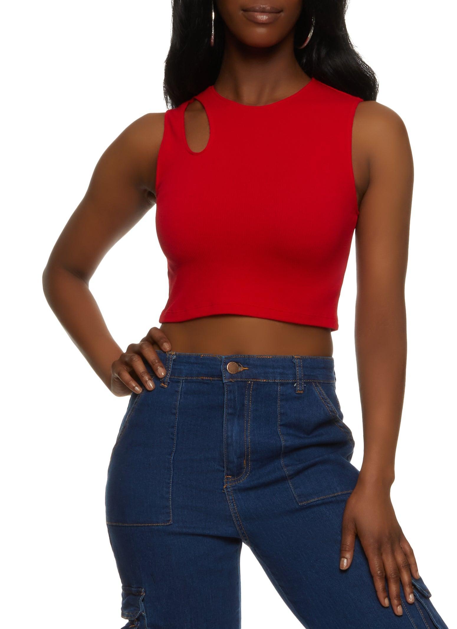 Womens Seamless Cut Out Detail Crop Top Product Image