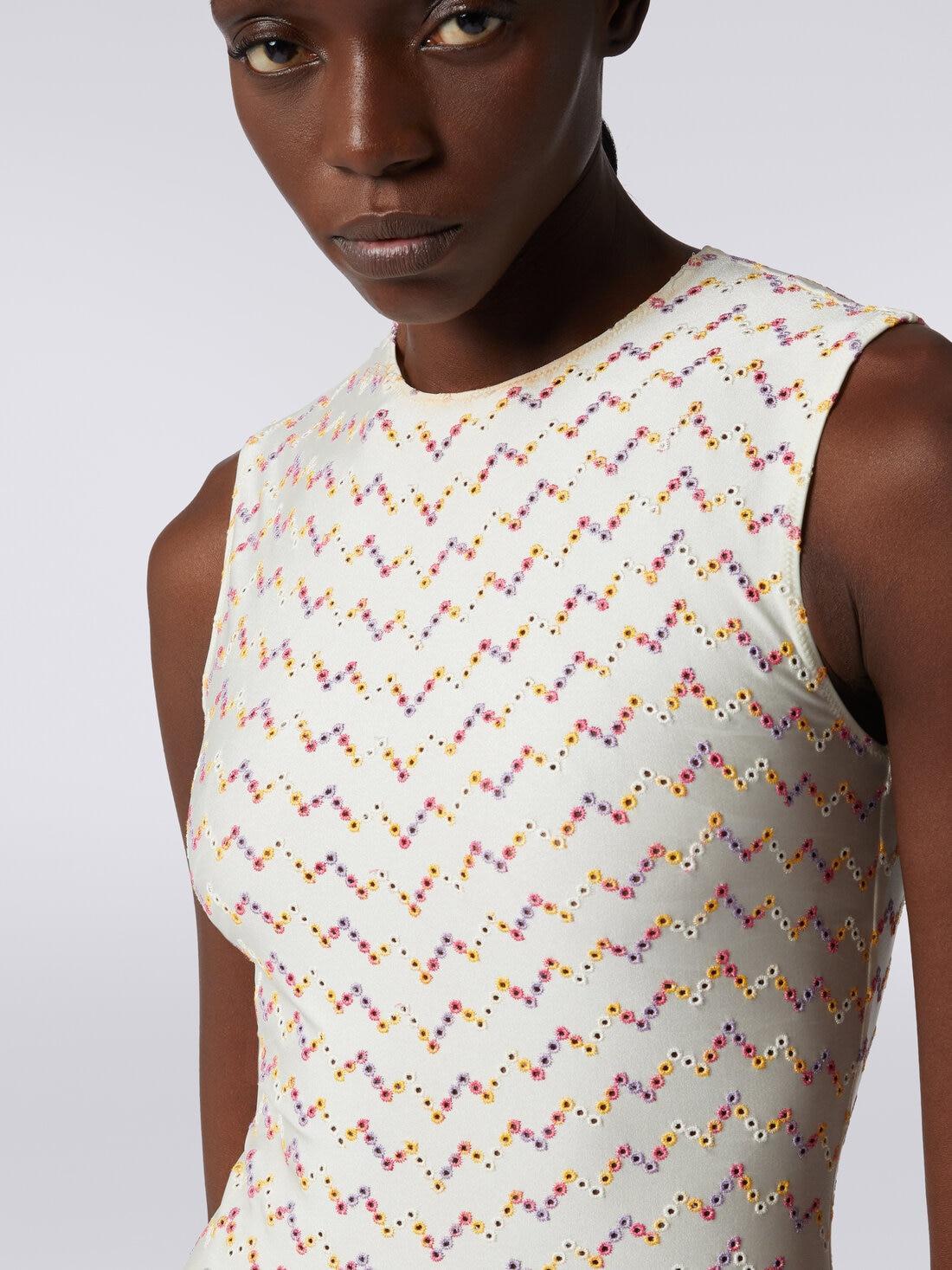 Sleeveless crew-neck bodysuit with eyelet lace Multicoloured | Missoni Product Image