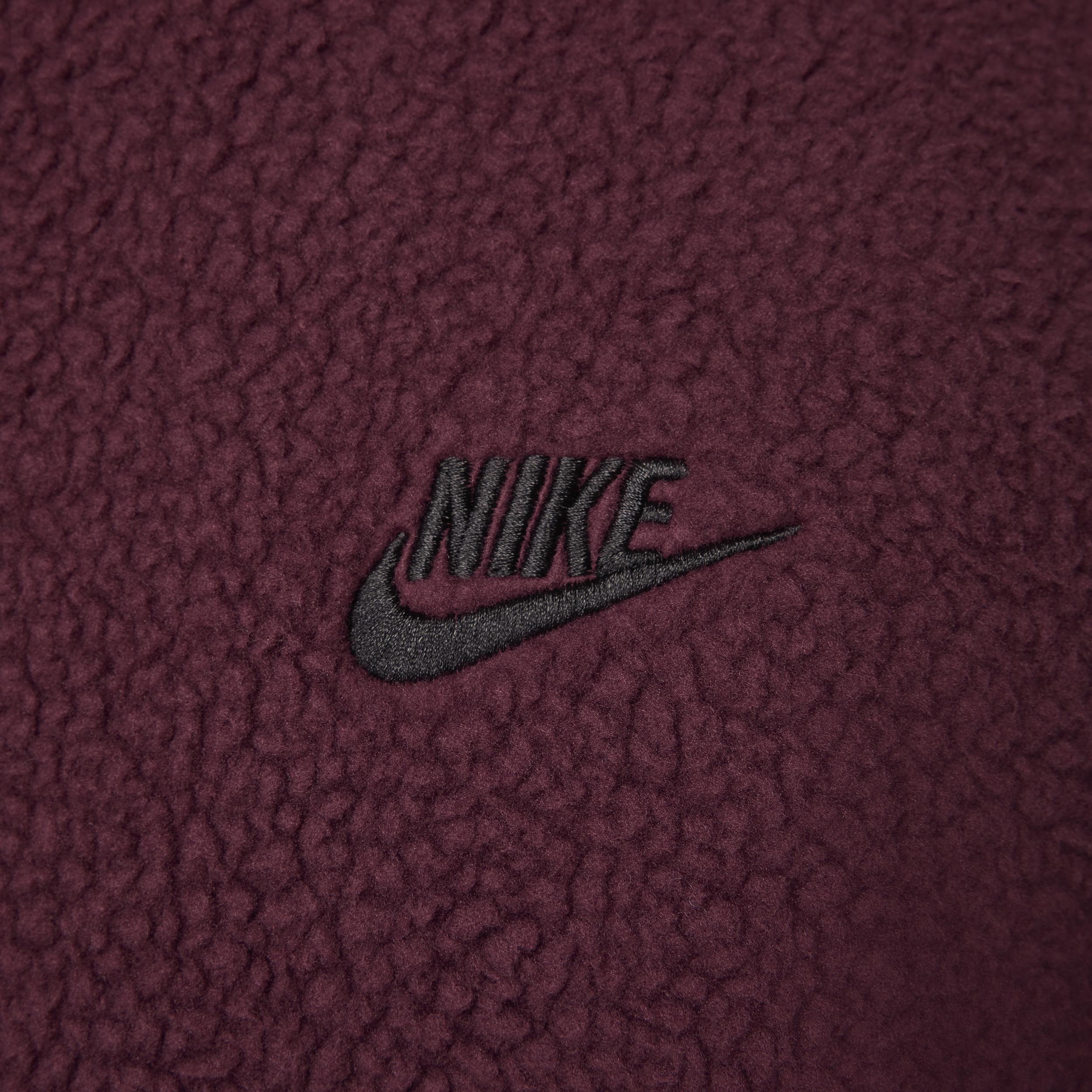 Nike Mens Club Plus Sherpa Winter Crew - Maroon/Black Product Image