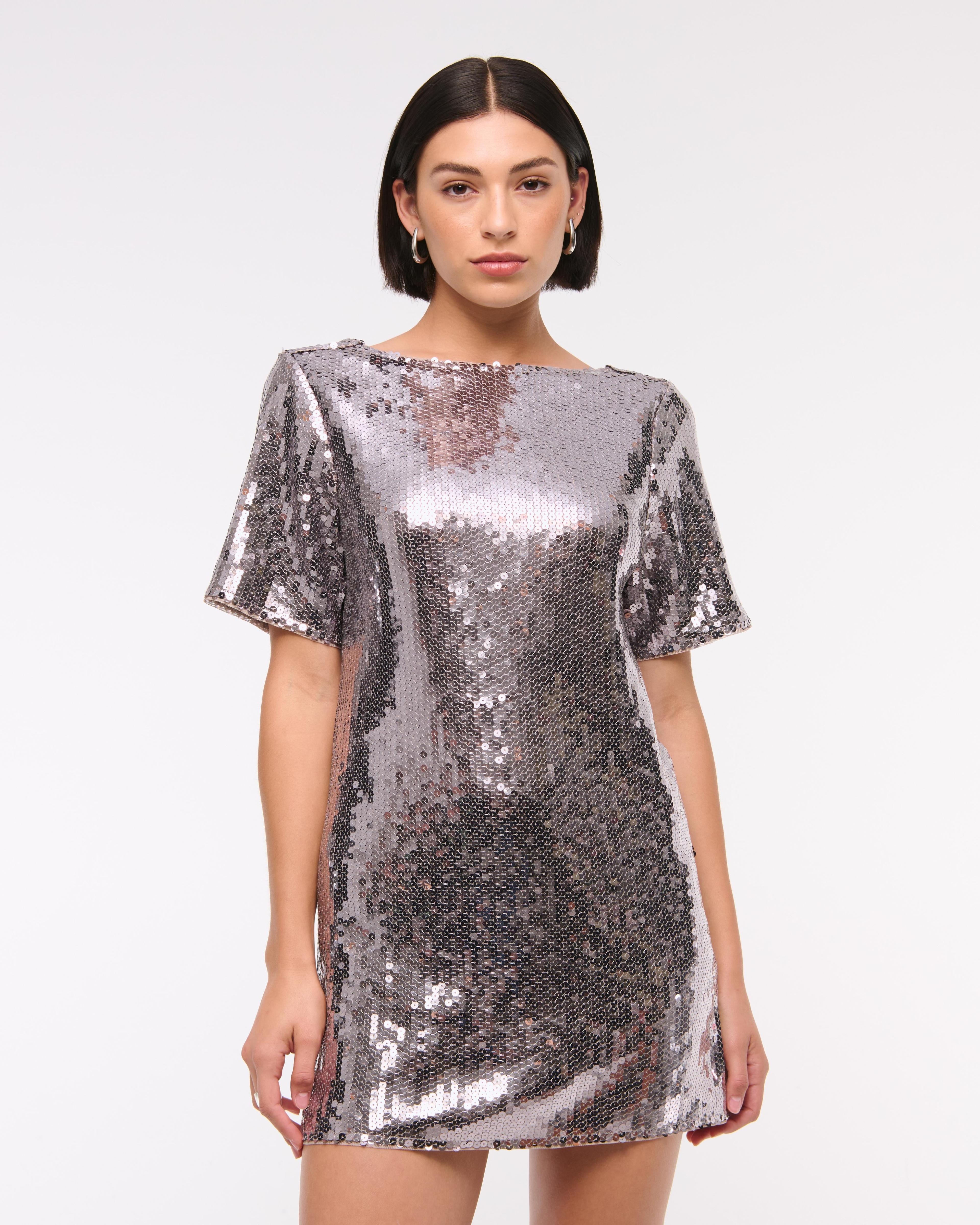 Sequin Tee Shift Mini Dress Product Image