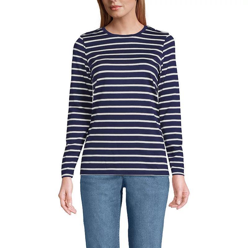 Petite Lands End Relaxed-Fit Supima Cotton Crewneck Tee, Womens Product Image