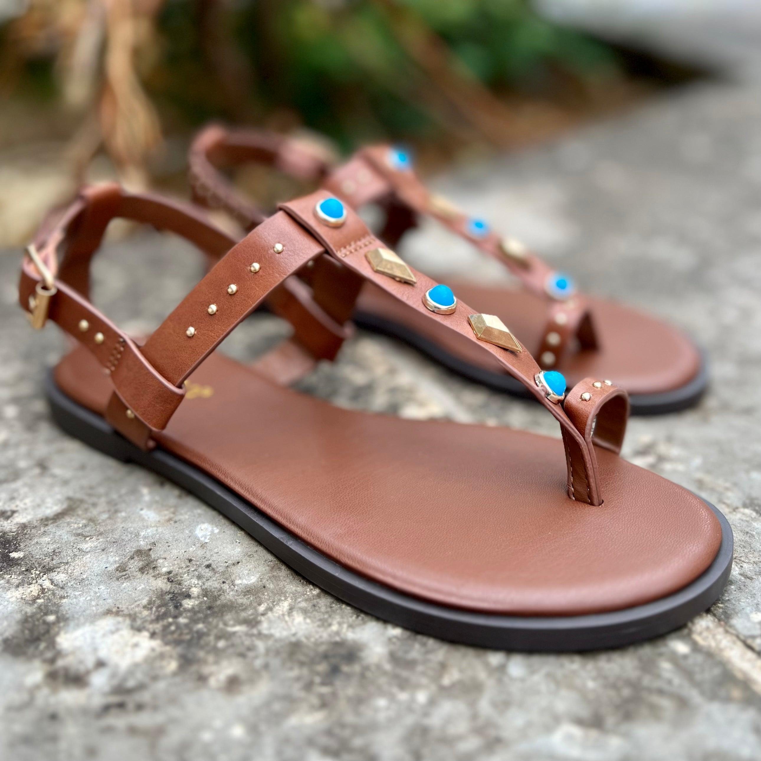 Turquoise Pocahontas Sandals* Product Image