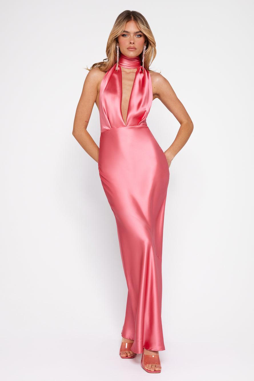 Luxury Events Satin Maxi Dress Pink Product Image