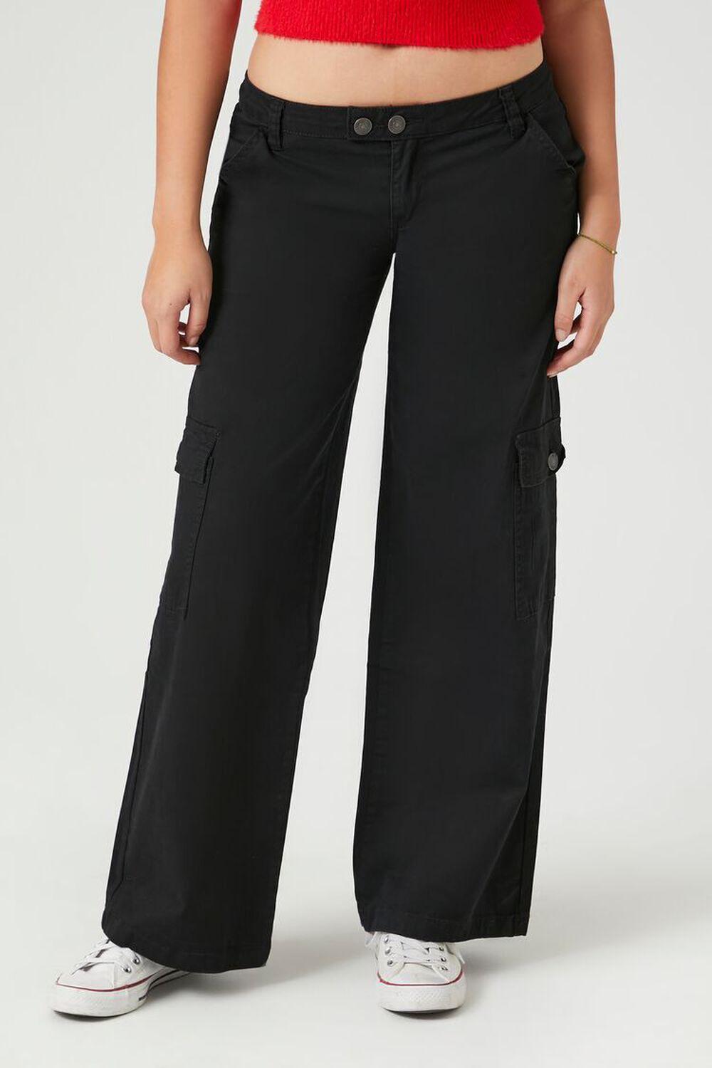 Low-Rise Straight-Leg Cargo Pants | Forever 21 Product Image