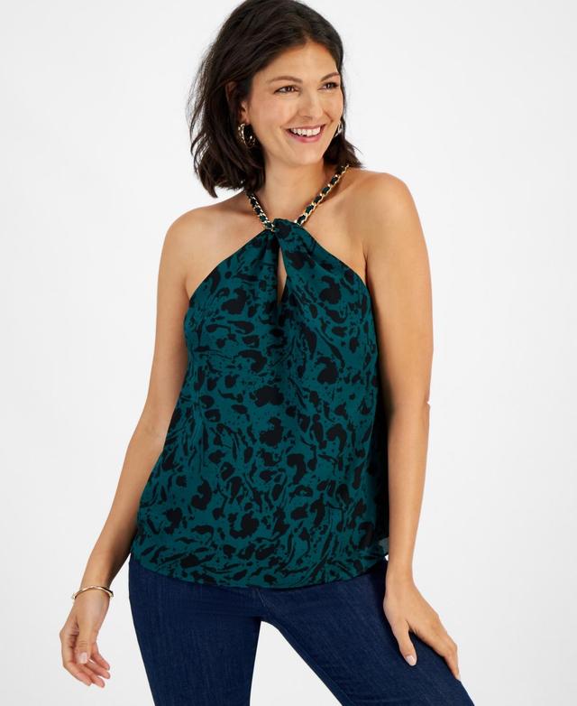 I.n.c. International Concepts Womens Sleeveless Chain-Neck Blouse, Created for Macys Product Image