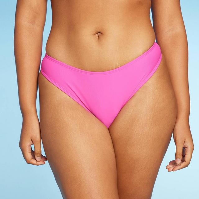 WomensLow-Rise High Leg Cheeky Bikini Bottom - Wild Fable M: Stretchy Comfort, Nylon & Spandex Blend, Hand Wash Product Image