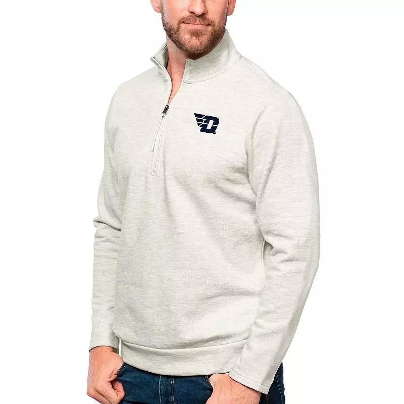 Mens Antigua Oatmeal Dayton Flyers Gambit Quarter-Zip Pullover Top Product Image