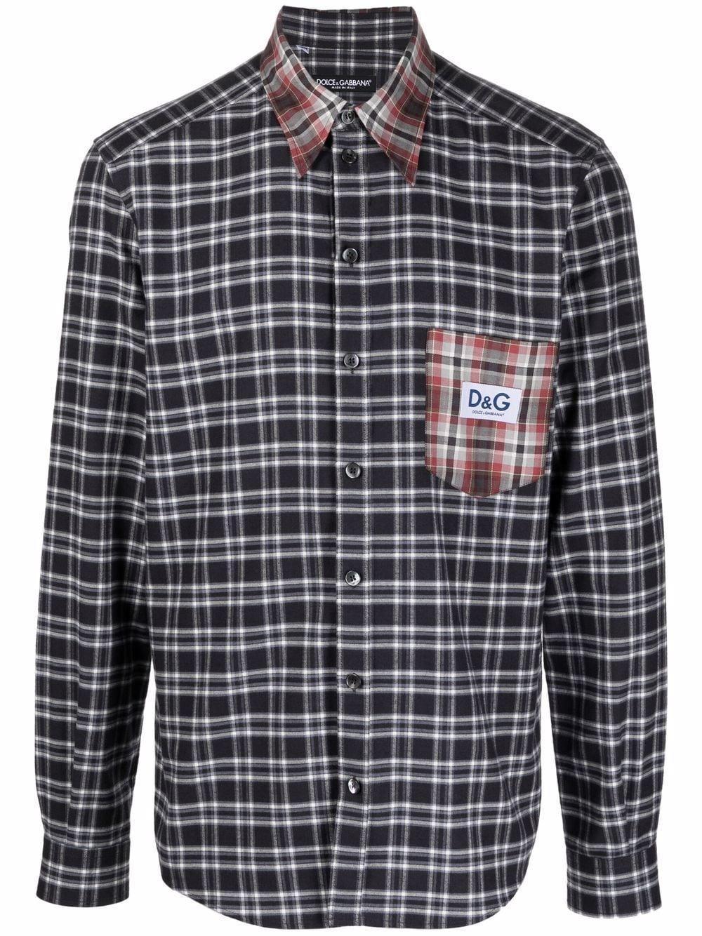 Logo Tartan Flannel Shirt In Blue Product Image