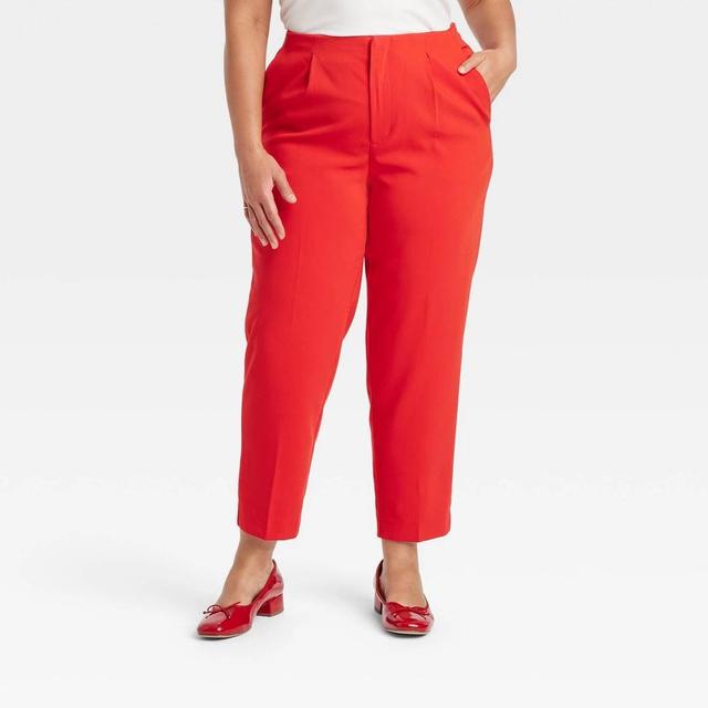 Womens High-Rise Tailored Trousers - A New Day Red 26 Product Image