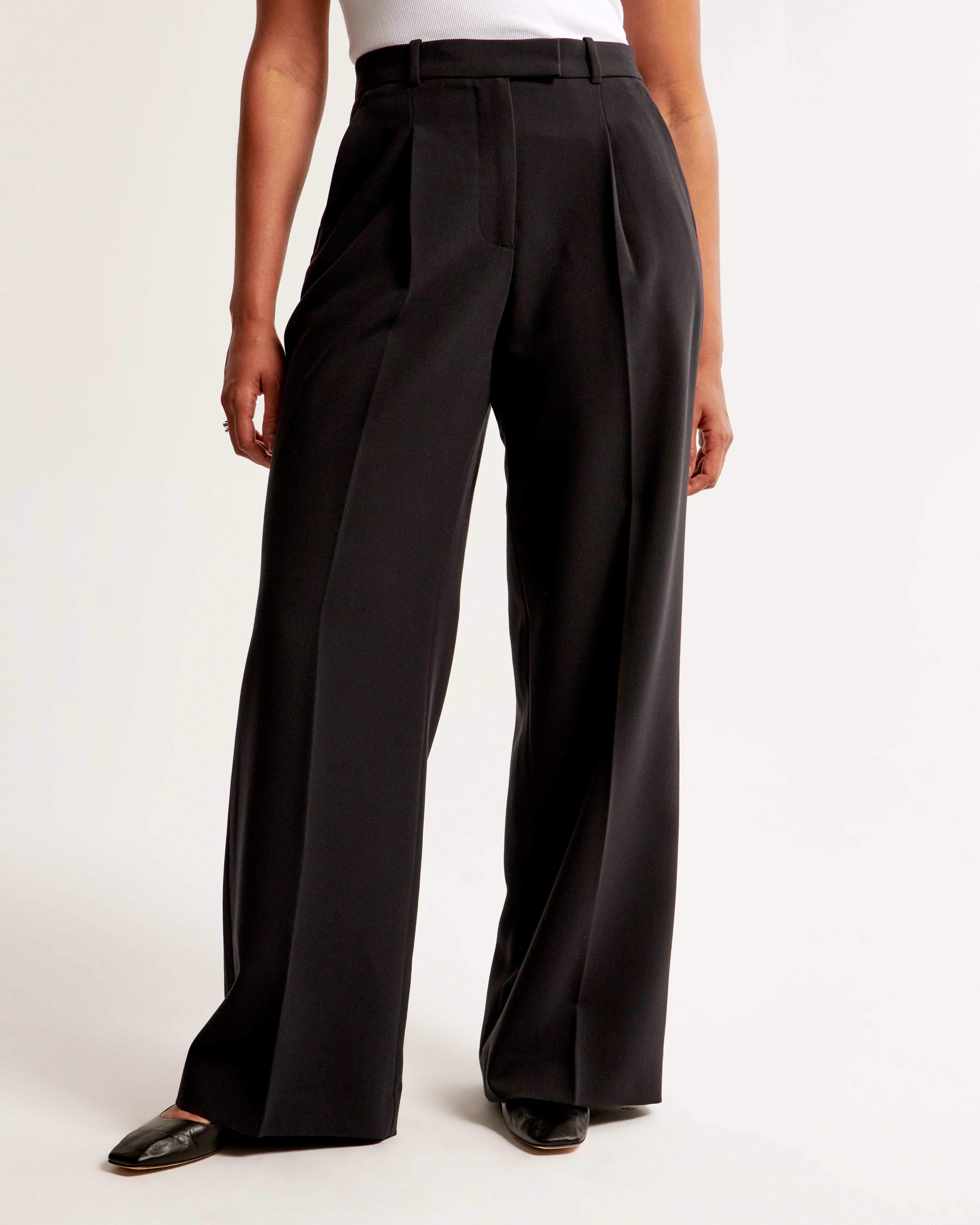 Curve Love A&F Harper Tailored Ultra Wide Leg Pant Product Image