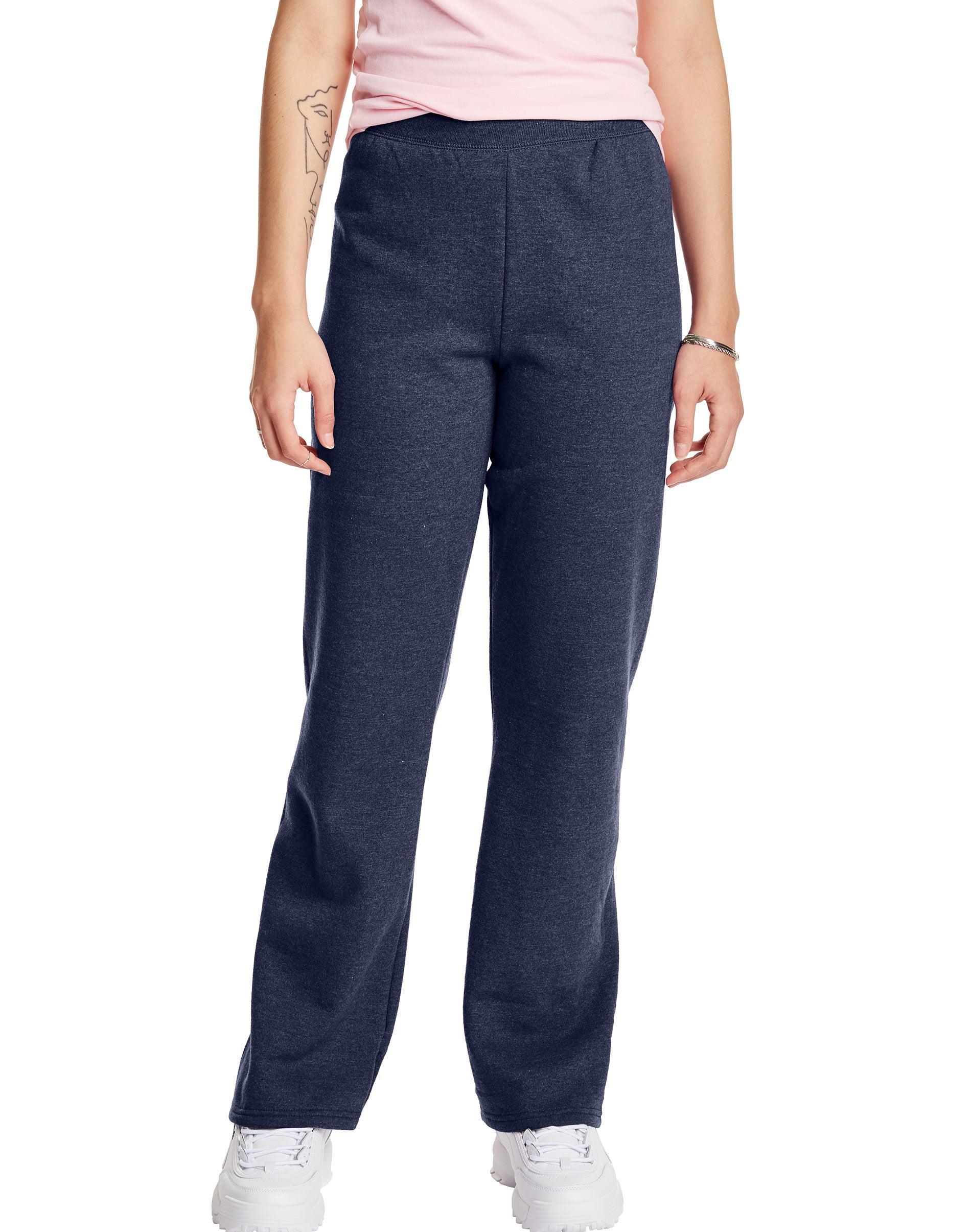 Hanes EcoSmart Womens Fleece Sweatpants, Open Leg, 30 Navy Heather S Product Image