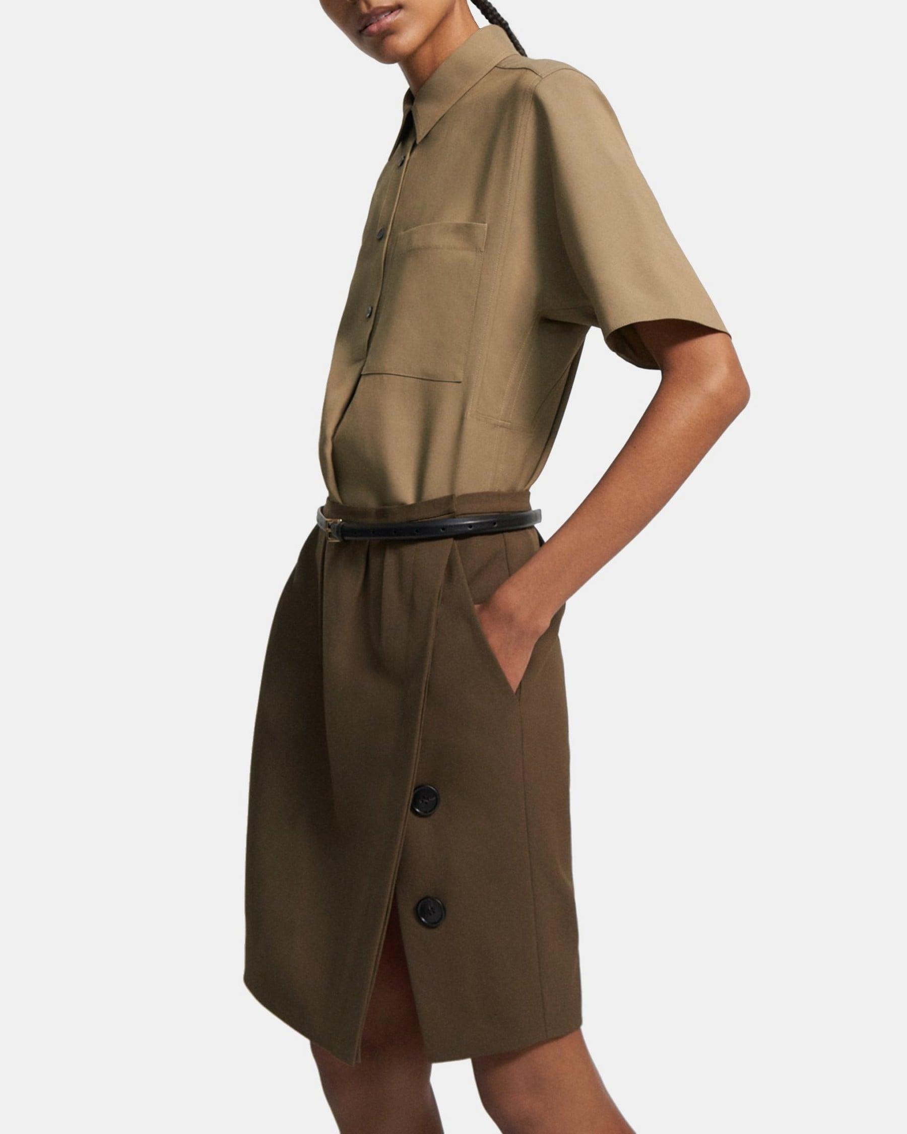 Wool Twill Pleated Skirt Product Image