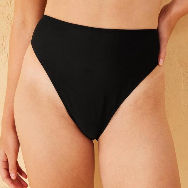 Womens High Waist Extra Cheeky Extra High Leg Bikini Bottom - Wild Fable Black M Product Image