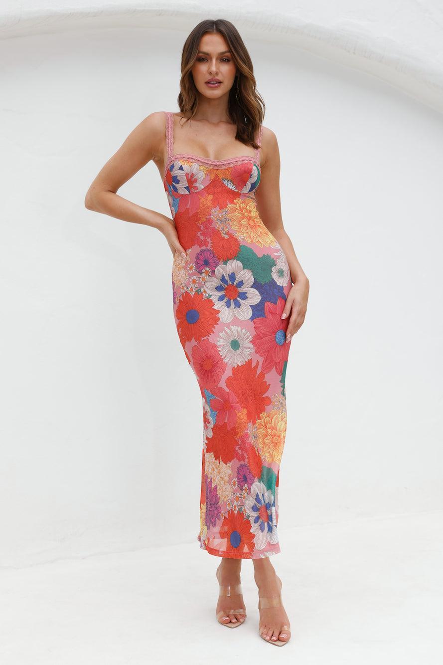 More To Make Mesh Maxi Dress Print Product Image