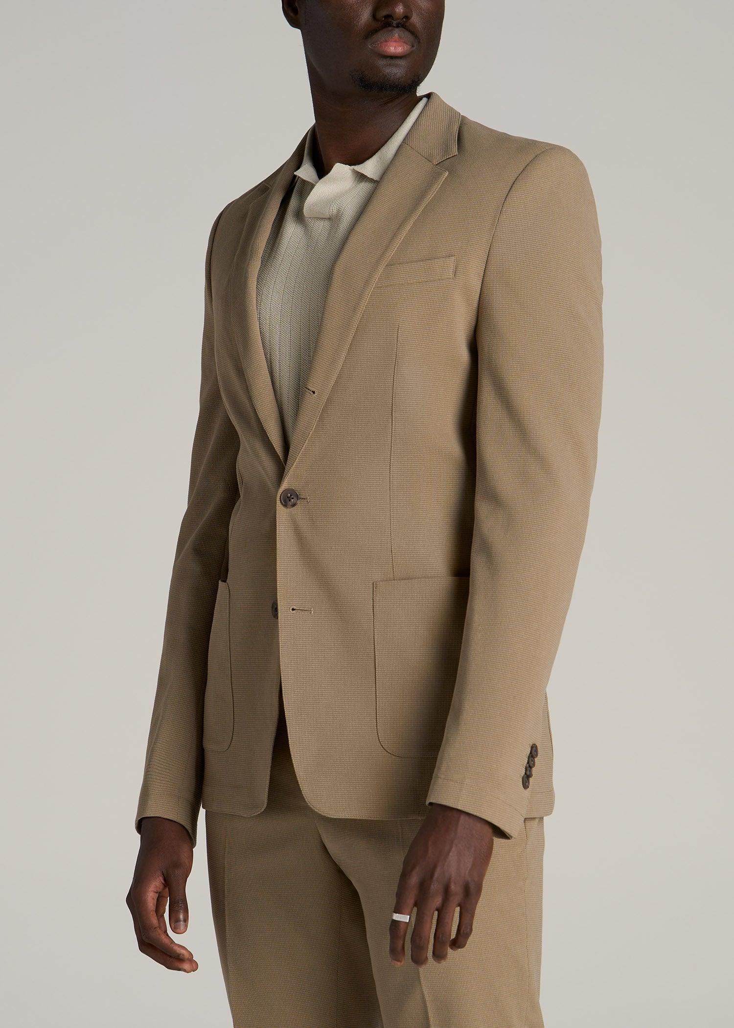 Garment Washed Stretch Chino Tall Blazer in Desert Khaki Male Product Image