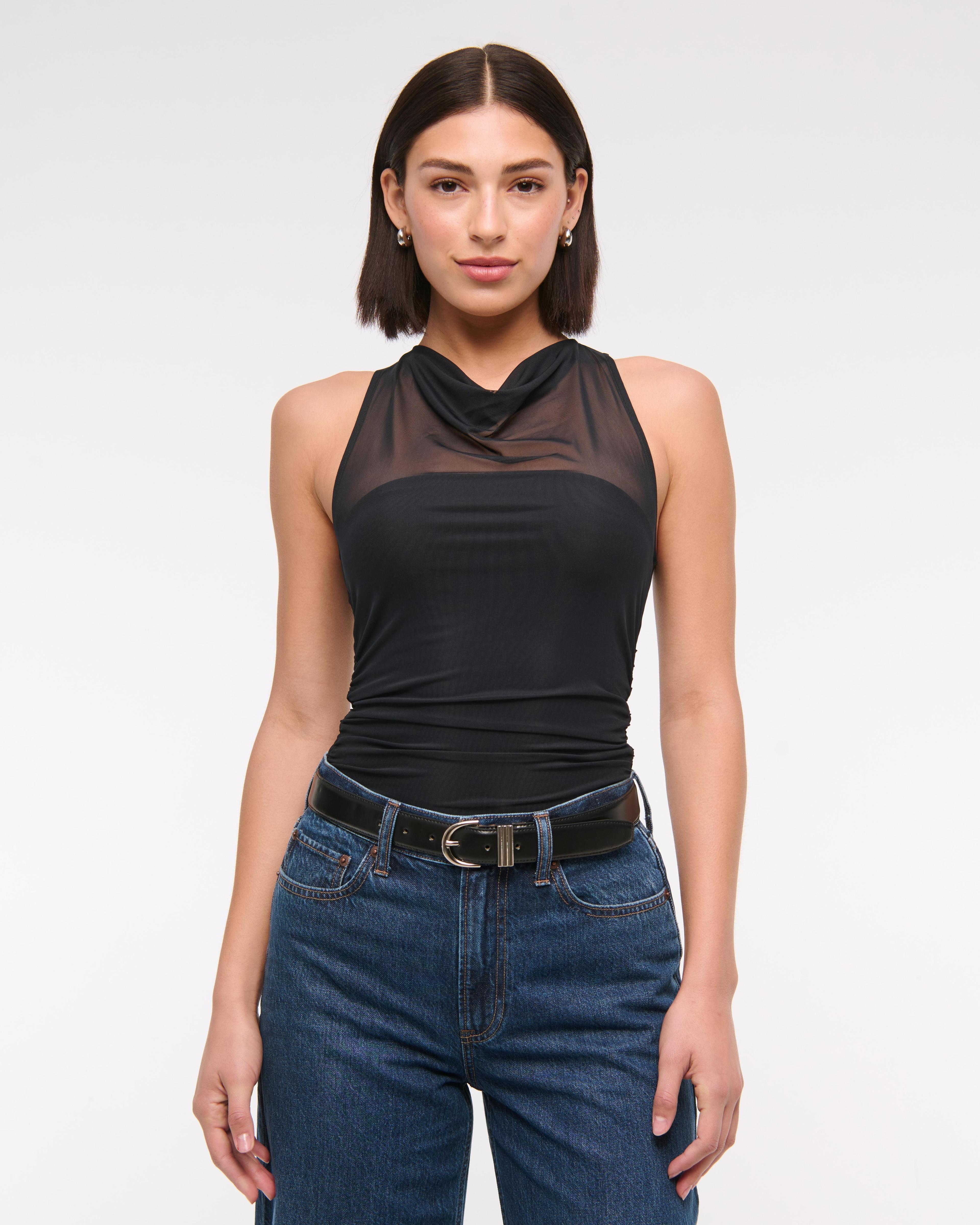 Mesh Cowl Neck Bodysuit Product Image