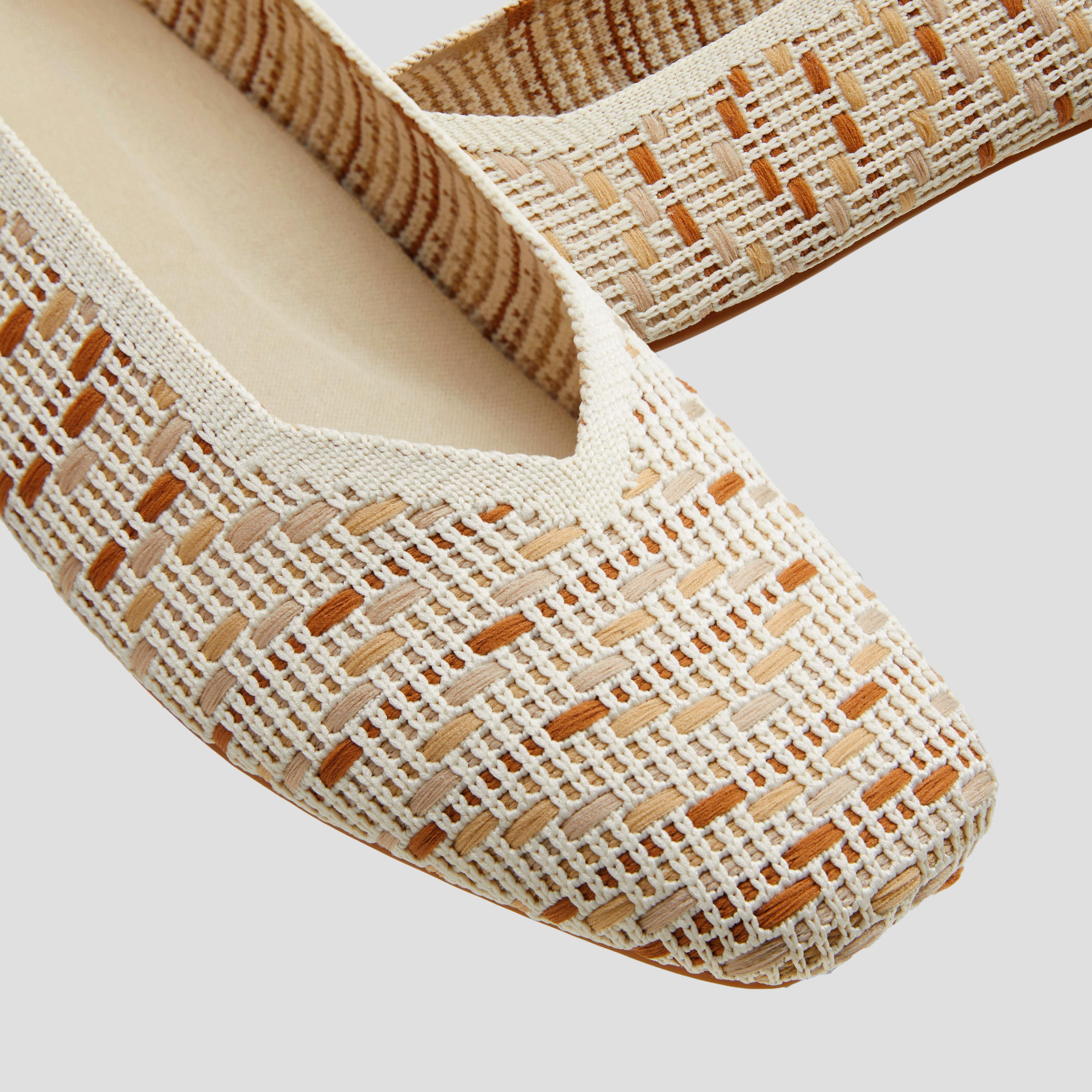 Square-Toe V-Cut Flats (Margot 2.0) Product Image