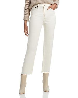 Re/Done 70s Stove Pipe High Rise Straight Ankle Jeans in Vintage White Product Image