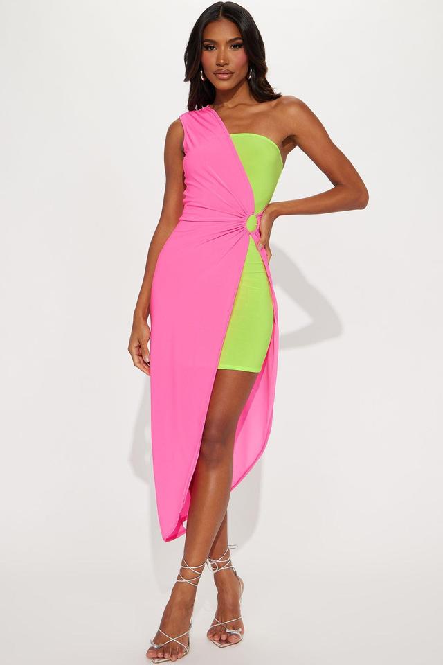 Starlight Lucy Midi Dress - Hot Pink/combo Product Image