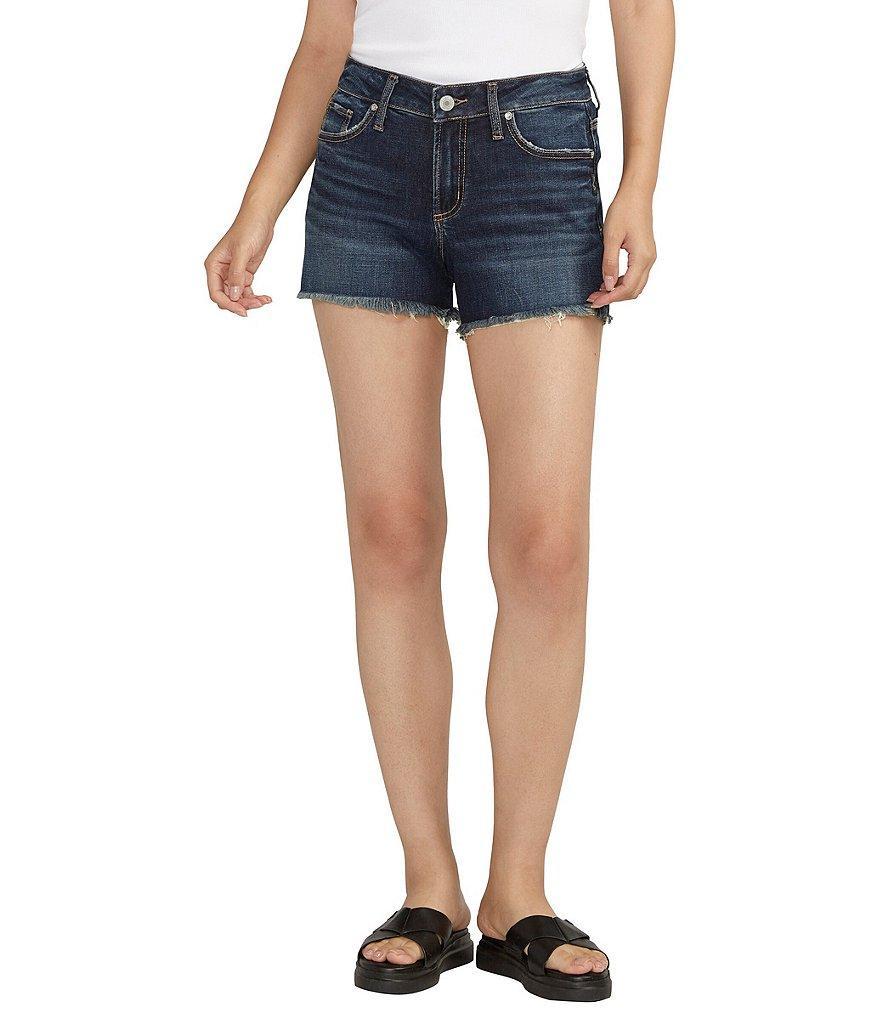 Silver Jeans Co. Suki Mid Rise Luxe Stretch Frayed Hem Shorts Product Image