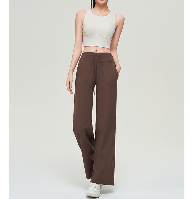 High Waist Plain Wide Leg Sweatpants Product Image