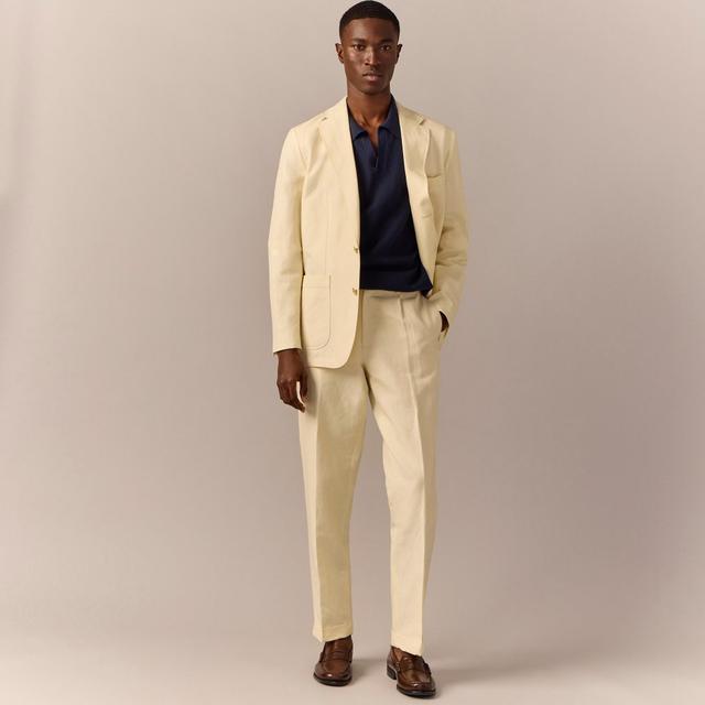 Crosby Classic-fit suit jacket in Italian linen-cotton blend Product Image