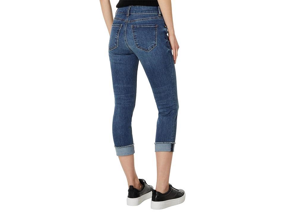 KUT from the Kloth Amy Crop Straight - Waistband Double Button Roll-Up in Showcase (Showcase) Women's Jeans Product Image