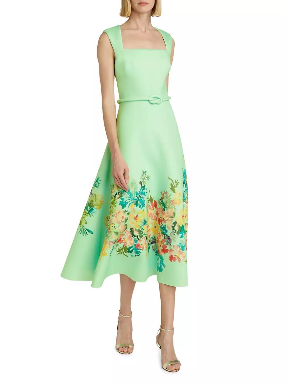 Floral Neoprene Cocktail Dress Product Image