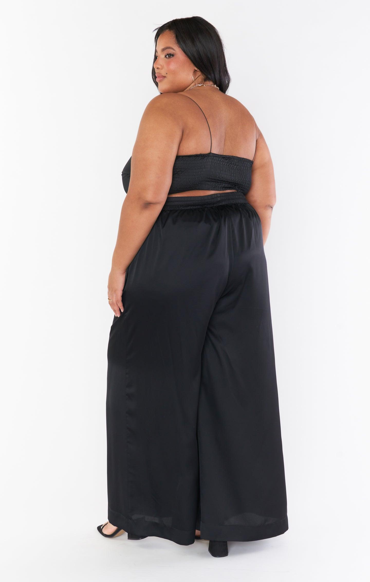 Tucker Top ~ Black Luxe Satin Product Image