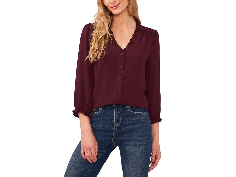 CeCe Ruffle V-Neck Blouse product image