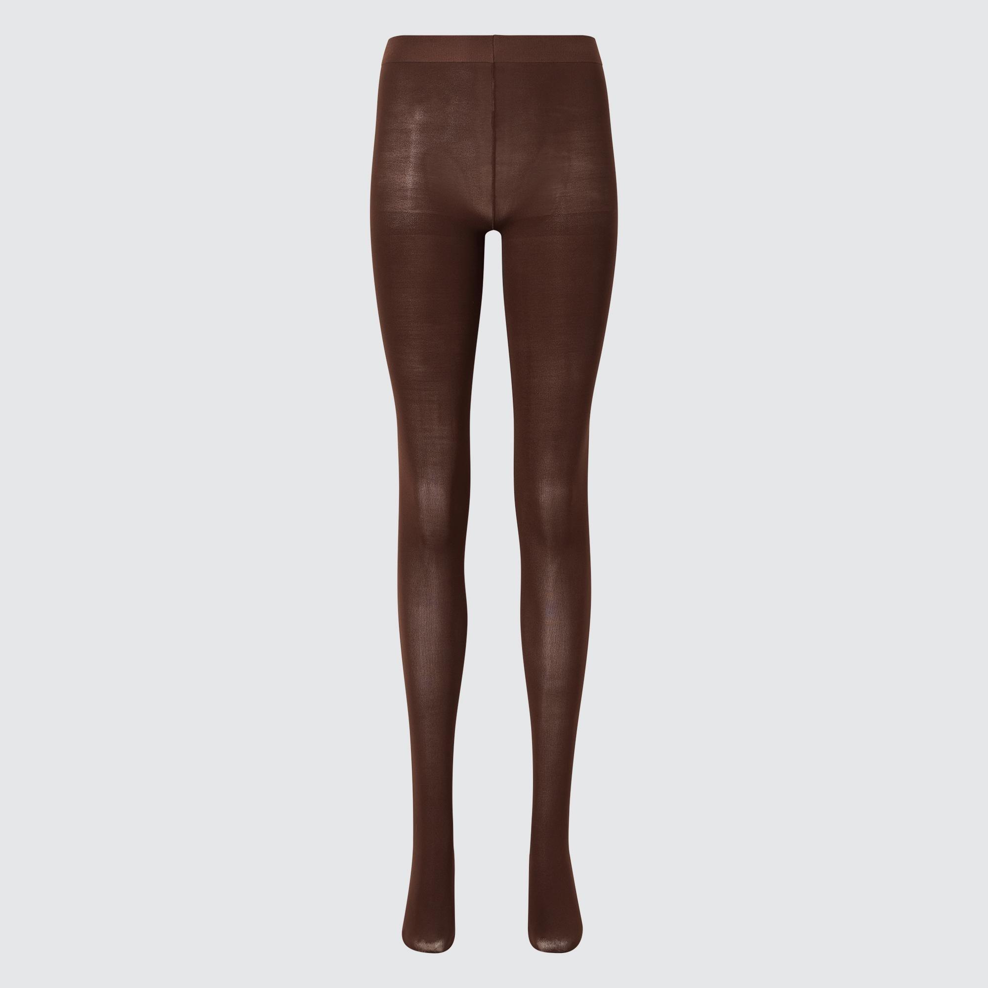 Womens Heattech Tights with Odor Control Brown Large UNIQLO US product image